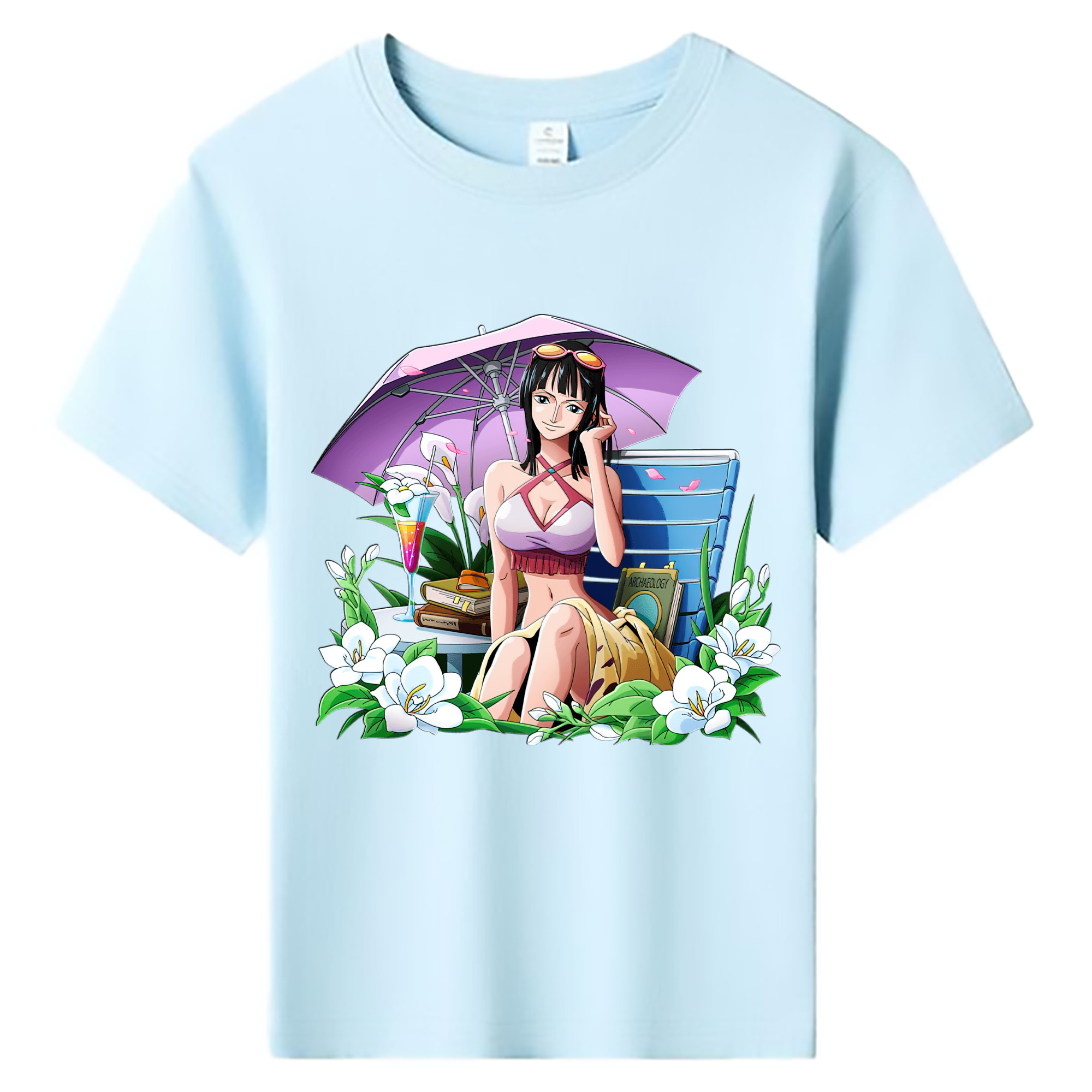 （画像用） ワンピース ニコ・ロビン ONE PIECE Nico Robin 綿100％キッズTシャツ（フロントプリント）